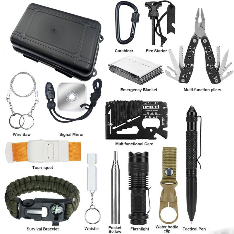 Outdoor Adventure Hiking - Kit d'outils de survie compact et