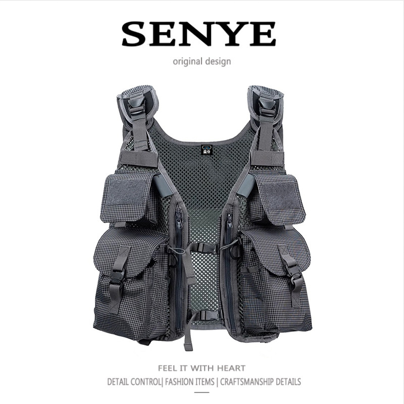 Outdoor Adventure Vest - Gilet tactique multifonctionnel de camping, multi-poches,