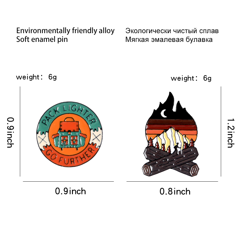 Broche de feu de joie en émail - Outdoor Adventure Friends avis et prix